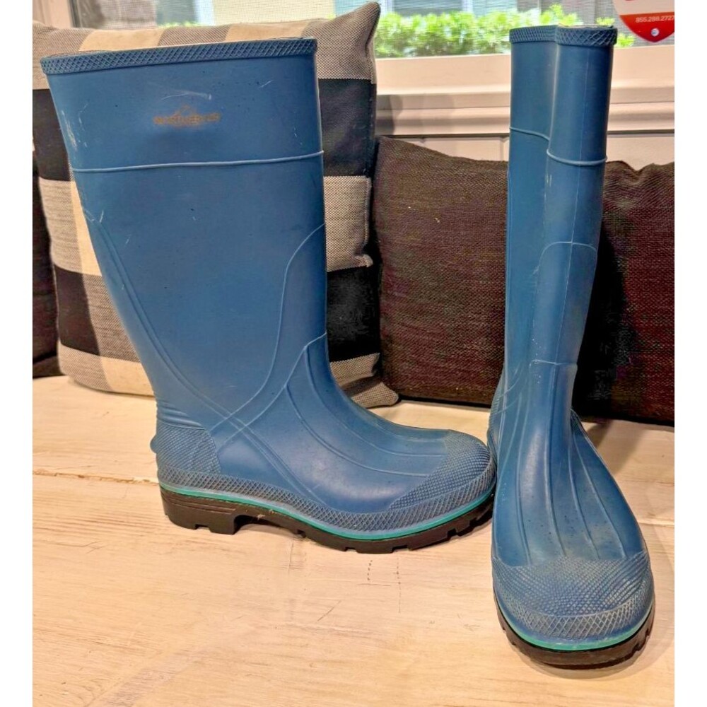 Northerner Rubber Rain Mud Boots Mens Size 7 Blue | Made in USA VGC